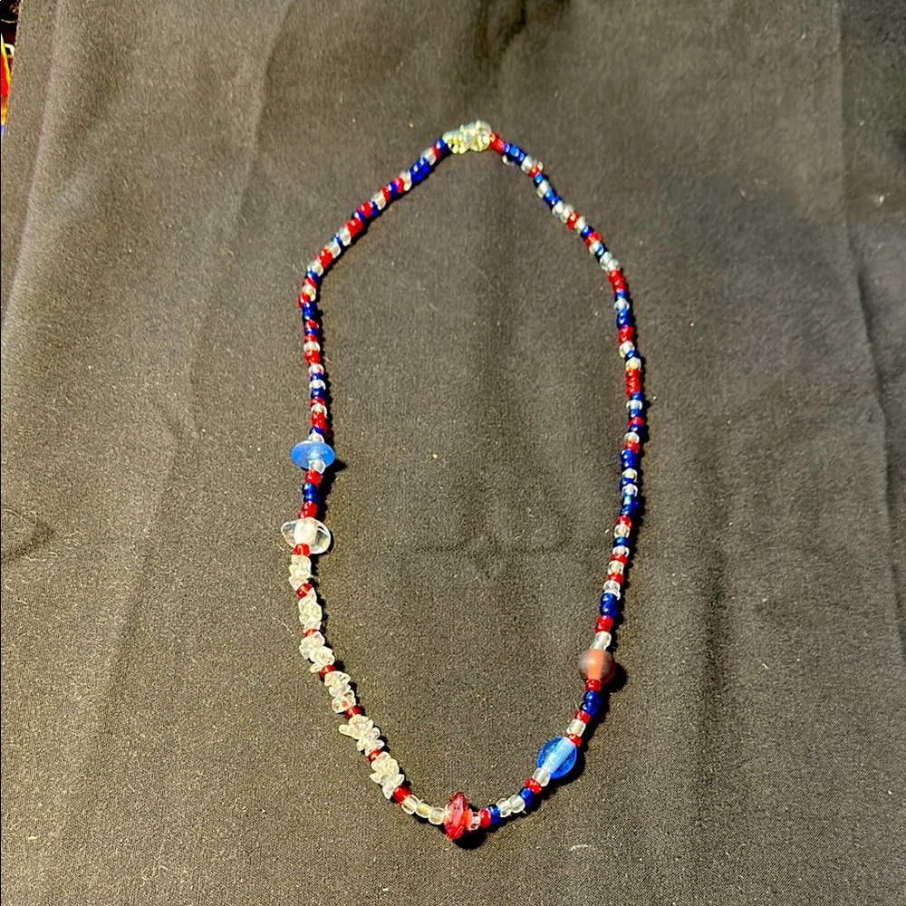 ❤️3 for $15❤️ Elegant Beaded Necklace - Red, Blue, and Clear
